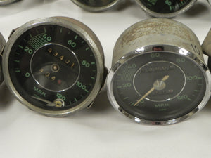 (Used) 356 Original Lot of Green Face Speedometers - 1950-65 - Sold Each