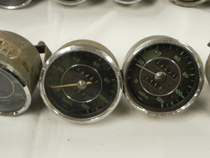 (Used) 356 Original Lot of Green Face Speedometers - 1950-65 - Sold Each