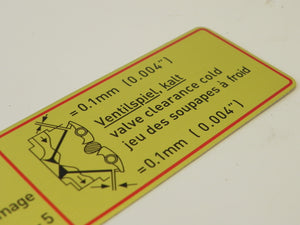 (New) 911 Engine Compartment Firing Order/Valve Clearance Decal with Red Border - 1964-66