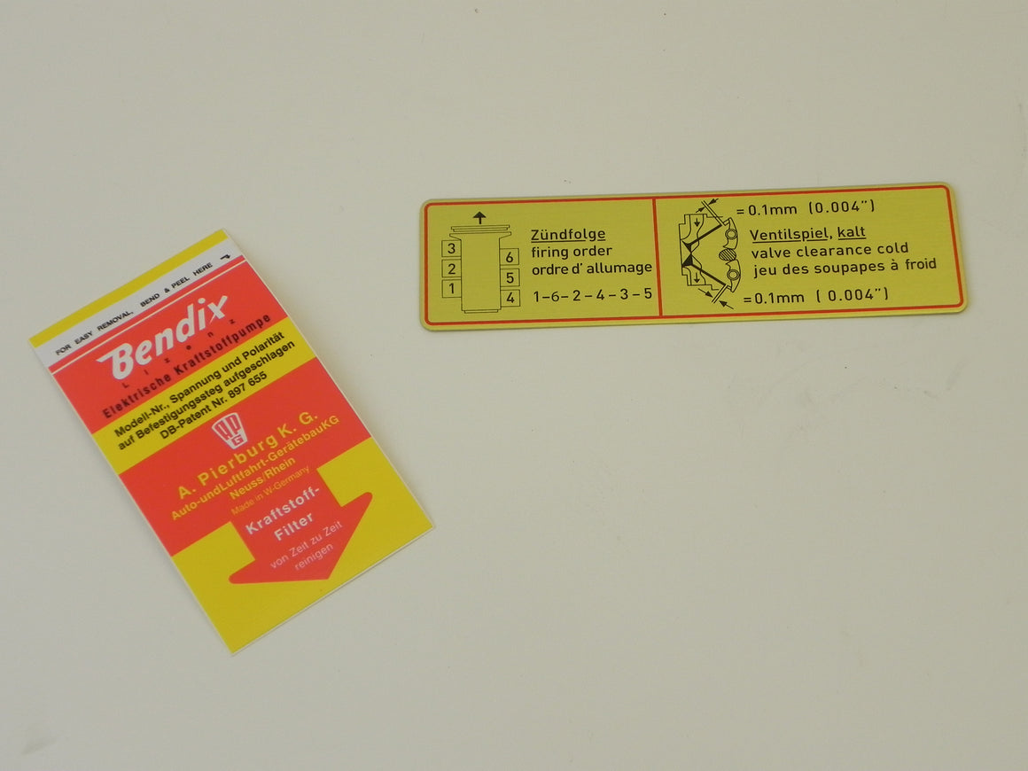 (New) Early 911 Red Bordered Engine Bay Decal Set - 1964-65