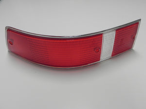 (New) 911/912 Left Side USA Red/White Taillight Lens with Silver Trim - 1969-72