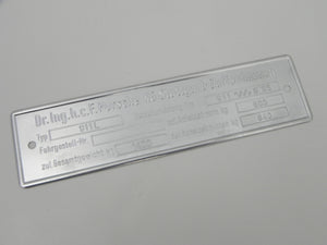 911 L 3 Line Chassis ID Plate - 1967-68