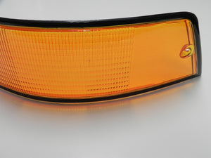 (New) 911/912/930 Right Side Euro Amber/Red/Clear Tail Light Lens with Black Trim - 1973-89