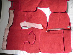 (New) 356 BT6 Cabriolet Carpet Set Red Square Weave 1962-63
