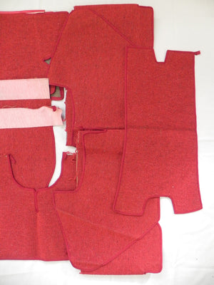 (New) 356C Cabriolet Carpet Set Red Square Weave 1964-65