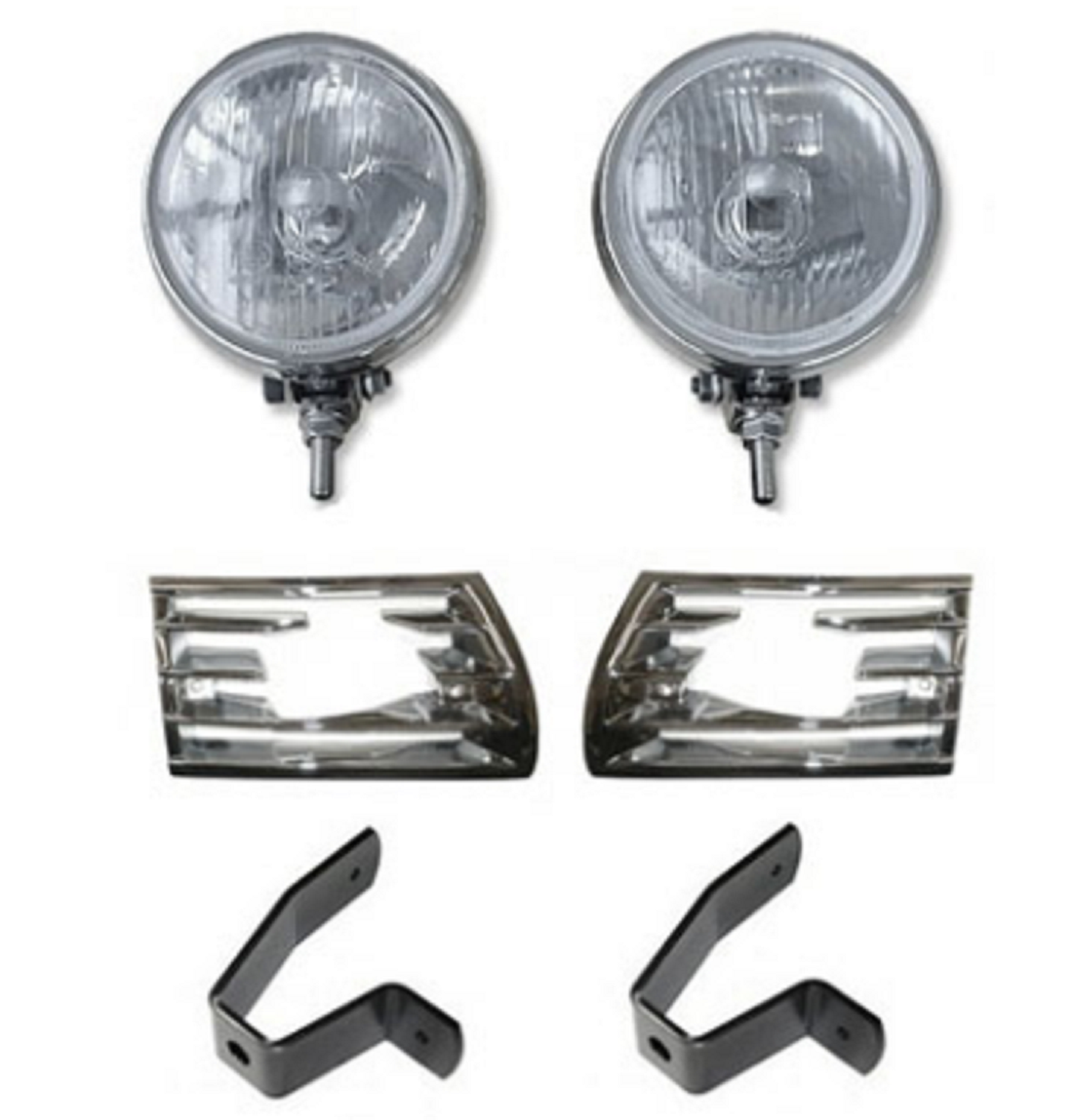 (New) 911/912 Fog Light with Chrome Grille Set - 1969-73