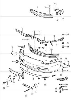 (New) 911 GT3 Front Bumper Spoiler for Areokit Cup  1998-01