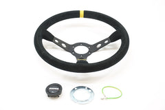 パーツ Momo 350mm steering wheel MOMO Steering Wheel TYP D35/KBA 70116 Black with Red Stitching