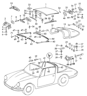 (New) 911 Targa Top Cover Left 1970-86