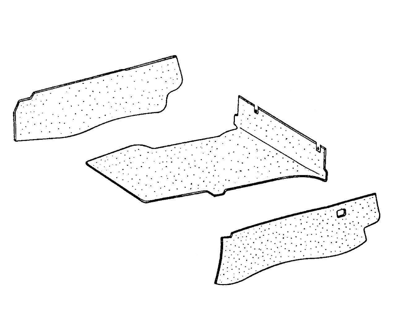 (New) 911/912E/930 Perlon Trunk Set - 1974-77