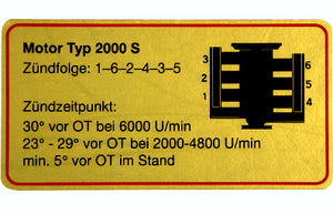 (New) Engine Compartment Decal Type 2000 S