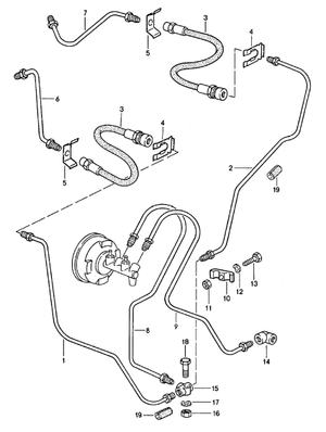 (New) 911 Brake Master Cylinder Line - 1978-89