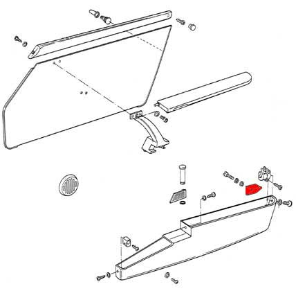 (New) 911 Door Pocket Lid Support 1978-89