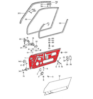 (New) 911 Passenger Side Door Shell - 1987-89