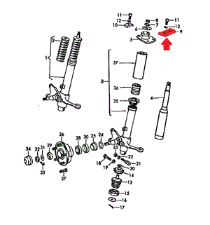 (New) 911/912 Early Shock Top Plate - 1965-69