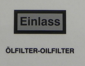 (New) 356/912 Einlass Silver/ Black Lettered Oil Filter Canister Decal - 1955-69