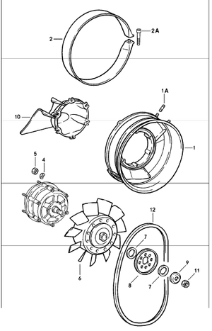 (New) 911 Fan Housing Strap & Bolt 1965-94