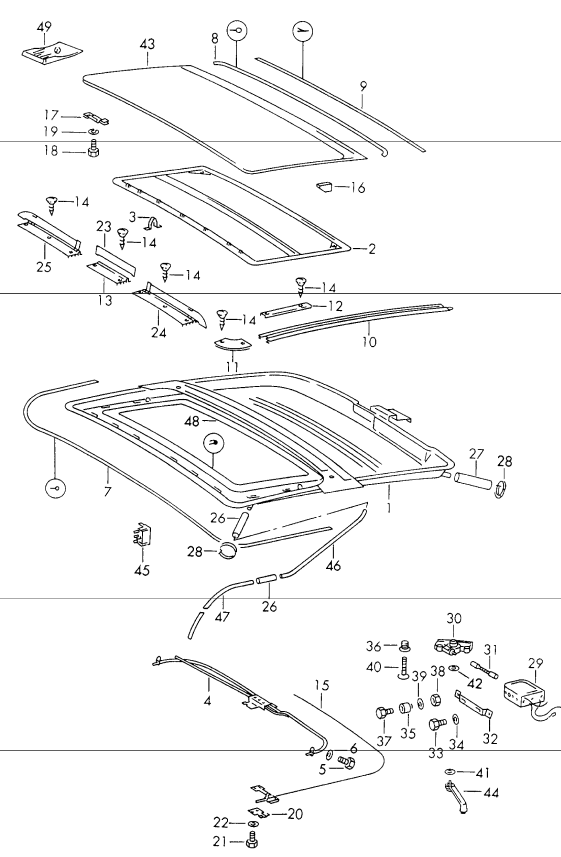 (Used) 911 Golde Sunroof Center Piece - 1965-82