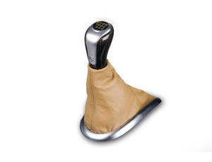 (New) 986/996 Gearshift 6-Speed Knob Carbon/Aluminum/Leather in Savanna Beige - 1997-2000