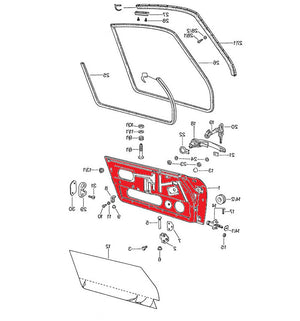 (New) 911 Driver's Side Door Shell - 1987-89