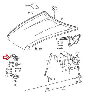 (New) 911/912 Front Upper Hood Latch - 1965-73