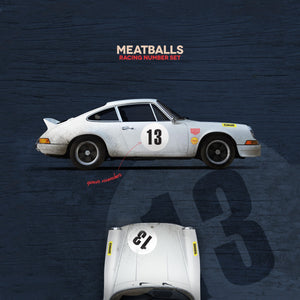 (New) Meatballs/Rondels Number Decal Set