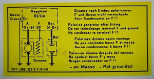 (New) 356 Early Voltage Regulator Decal - 1954-58