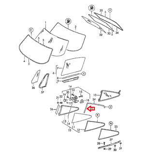 (New) 911 Quarter Window Edge Protection Seal