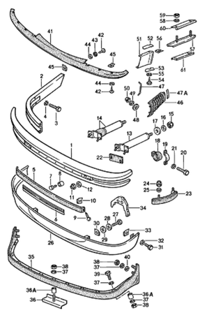 (New) 911 Front Bumper Clamping Strip for Bumper Insert - 1974-89