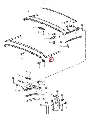 (New) 911 Speedster Convertible Top Gasket Front - 1994