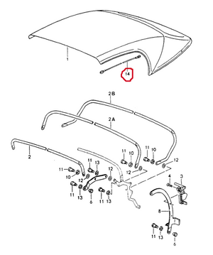 (New) 911 Speedster Convertible Top Tension Rope - 1994
