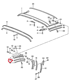 (New) 911 Speedster Convertible Top Side Gasket Right - 1989