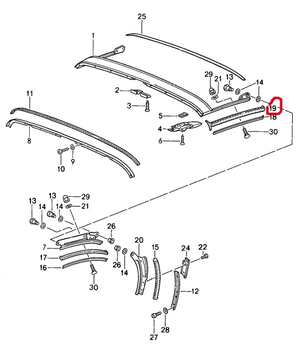 (New) 911 Speedster Convertible Top Gasket Right Front - 1989