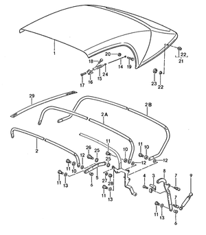 (New) 911 Speedster Convertible Top Tension Rope - 1989