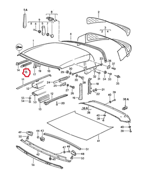 (New) 911 Cabriolet Convertible Top Gasket Inner Right - 1986-94