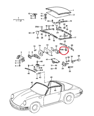 (New) 911 Targa Top Pin for Folding Arm Covers - 1978-86