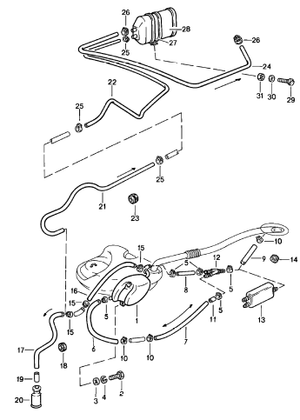 (New) 911 Carbon Canister Hose - 1974-89